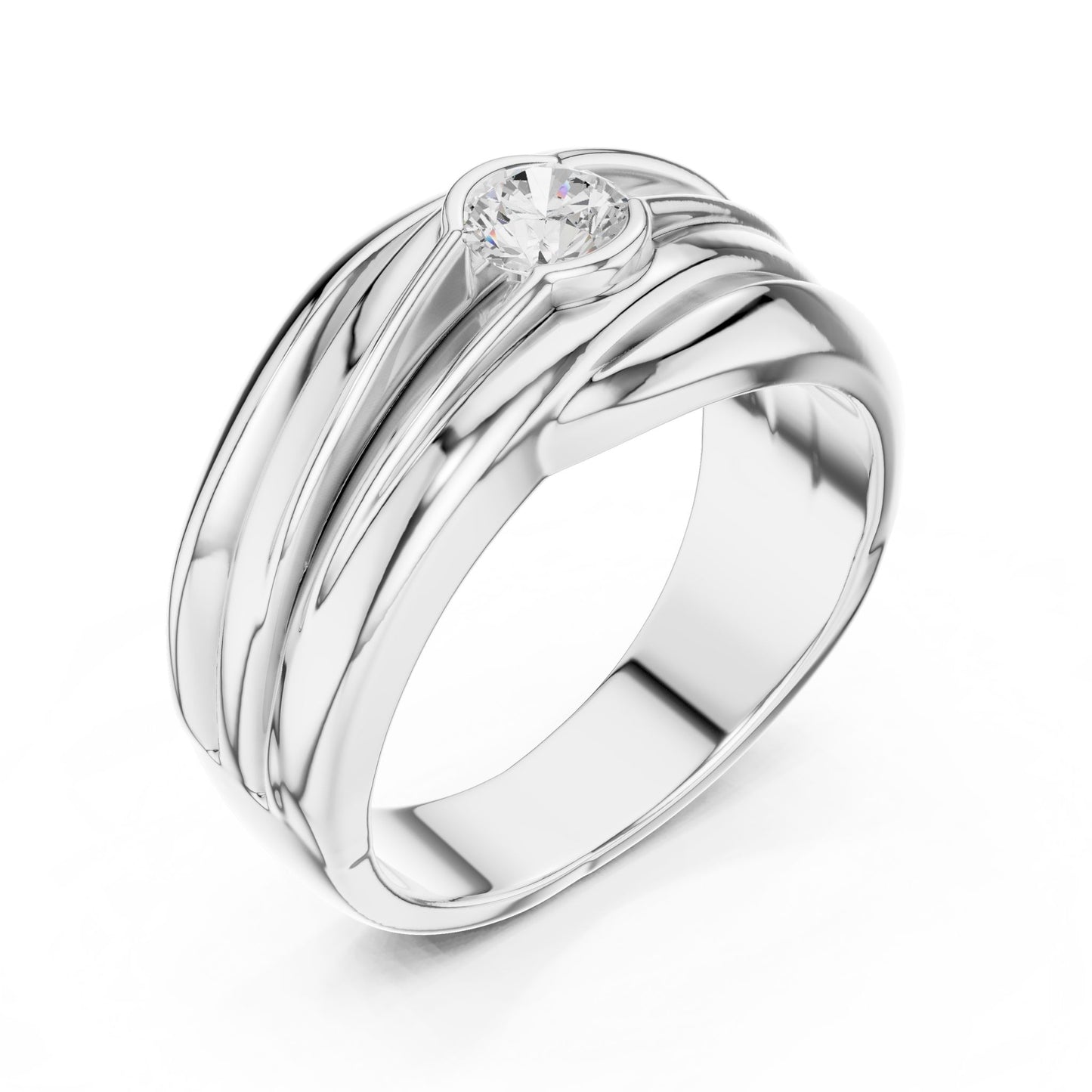 Men's Round Lab Grown Diamond Ring