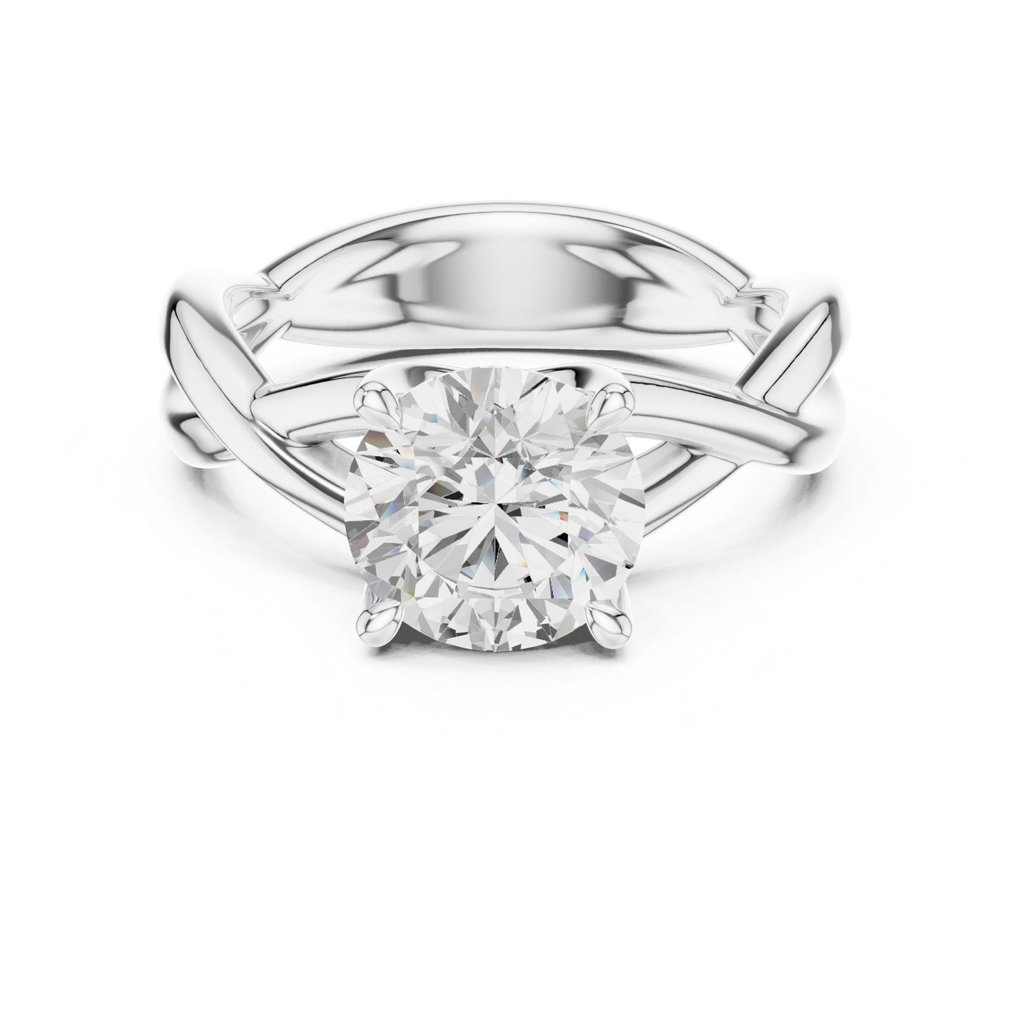 Round Lab Grown Diamond Solitaire Engagement Ring