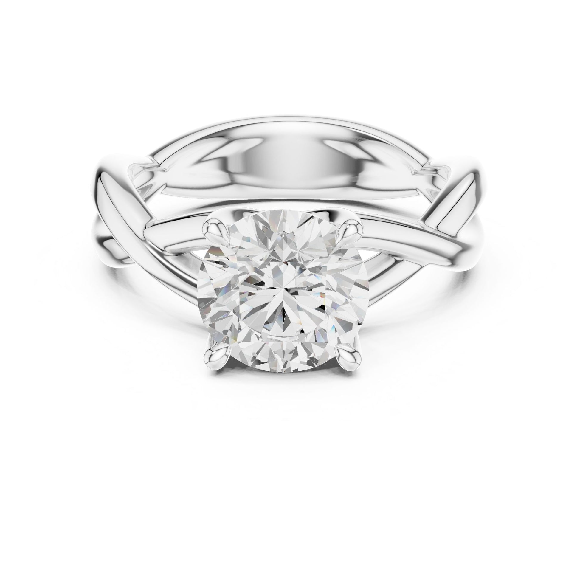 Round Lab Grown Diamond Solitaire Engagement Ring