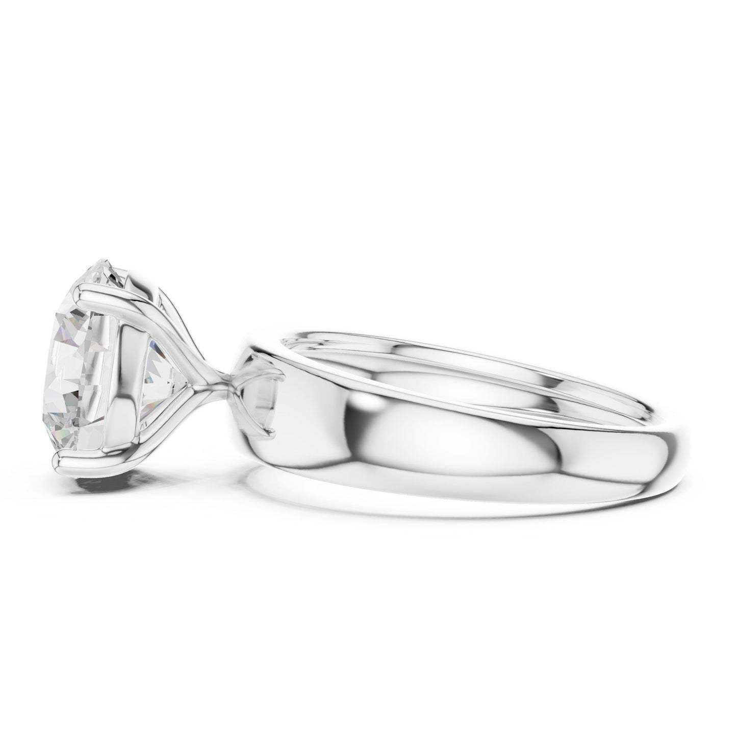 Round Lab Grown Diamond Solitaire Engagement Ring