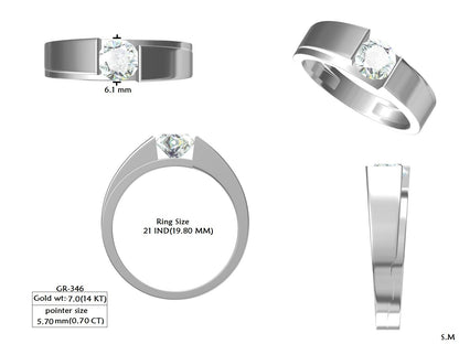 Men's Round Lab Grown Diamond Ring