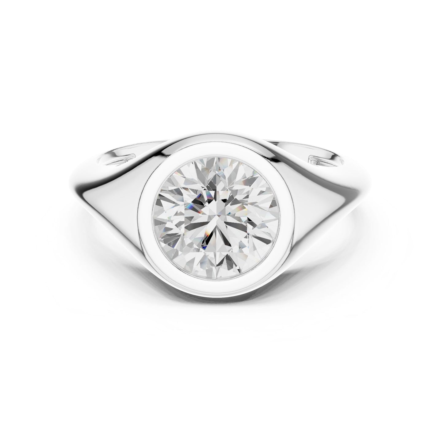 Round Lab Grown Diamond Solitaire Engagement Ring