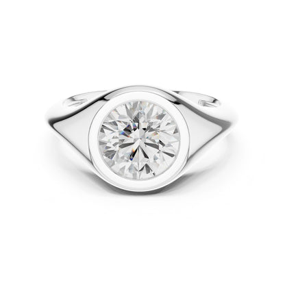 Round Lab Grown Diamond Solitaire Engagement Ring