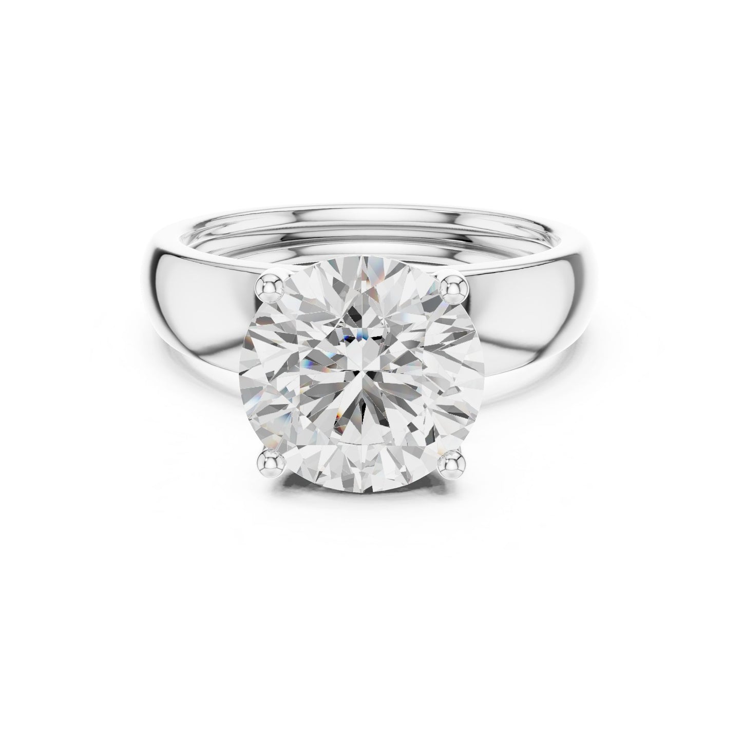 Round Lab Grown Diamond Solitaire Engagement Ring