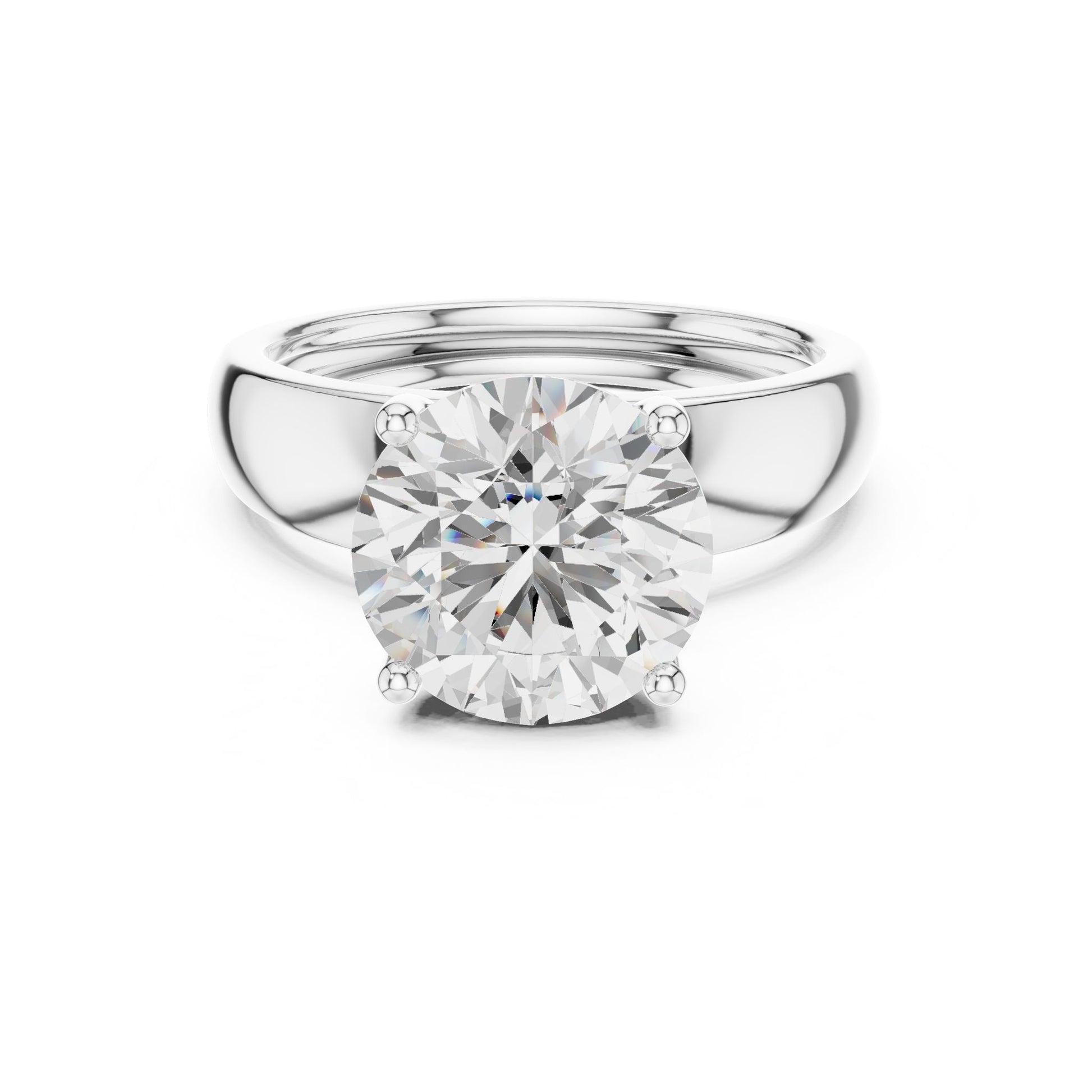 Round Lab Grown Diamond Solitaire Engagement Ring