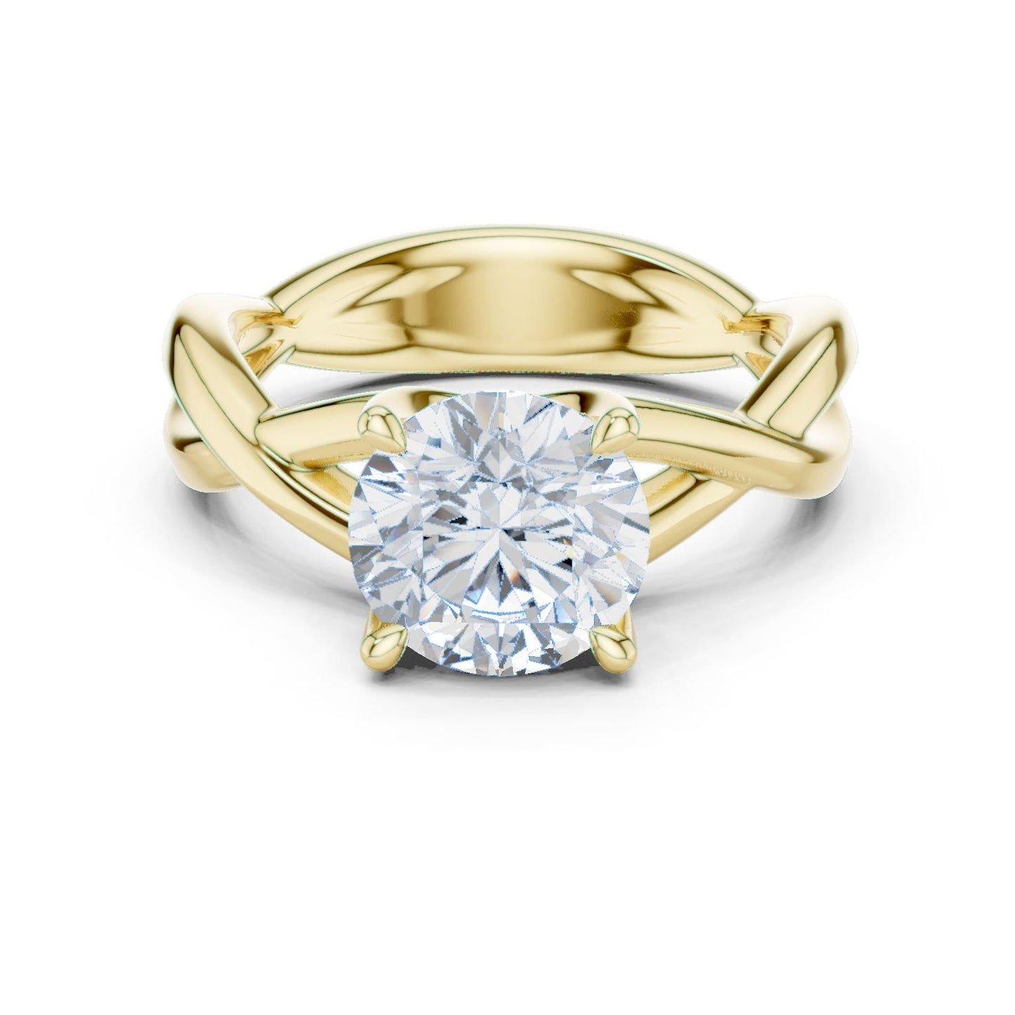 Round Lab Grown Diamond Solitaire Engagement Ring