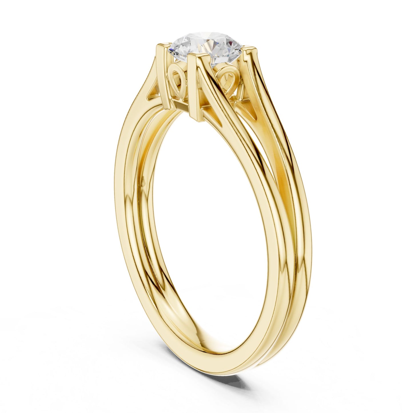 Round Lab Grown Diamond Solitaire Engagement Ring