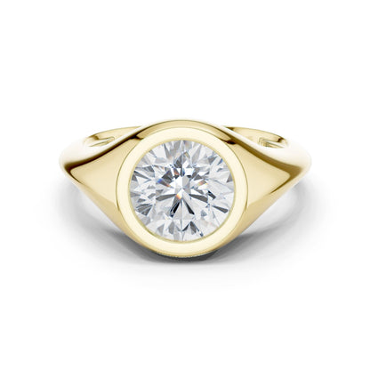 Round Lab Grown Diamond Solitaire Engagement Ring
