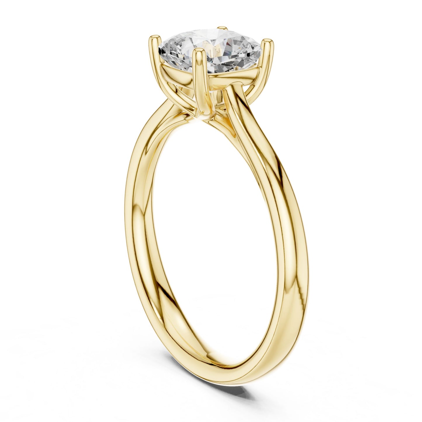 Round Lab Grown Diamond Solitaire Engagement Ring