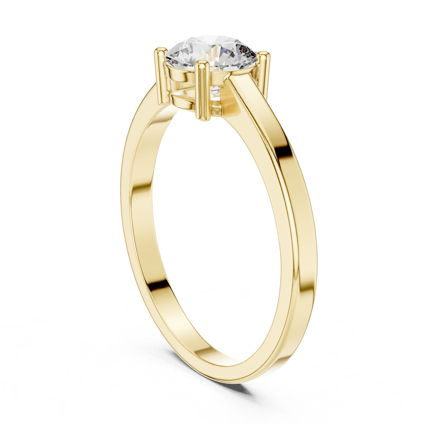Round Lab Grown Diamond Solitaire Engagement Ring