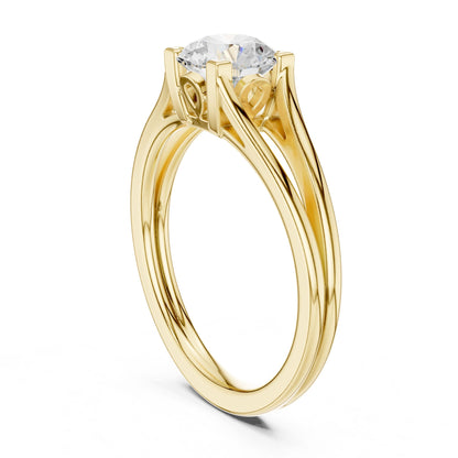 Round Lab Grown Diamond Solitaire Engagement Ring