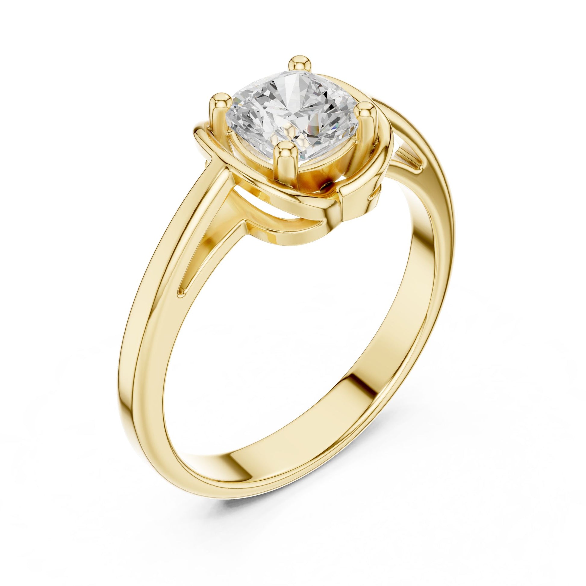 Round Lab Grown Diamond Solitaire Engagement Ring