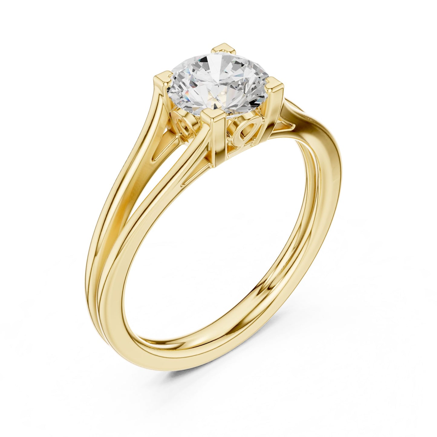 Round Lab Grown Diamond Solitaire Engagement Ring