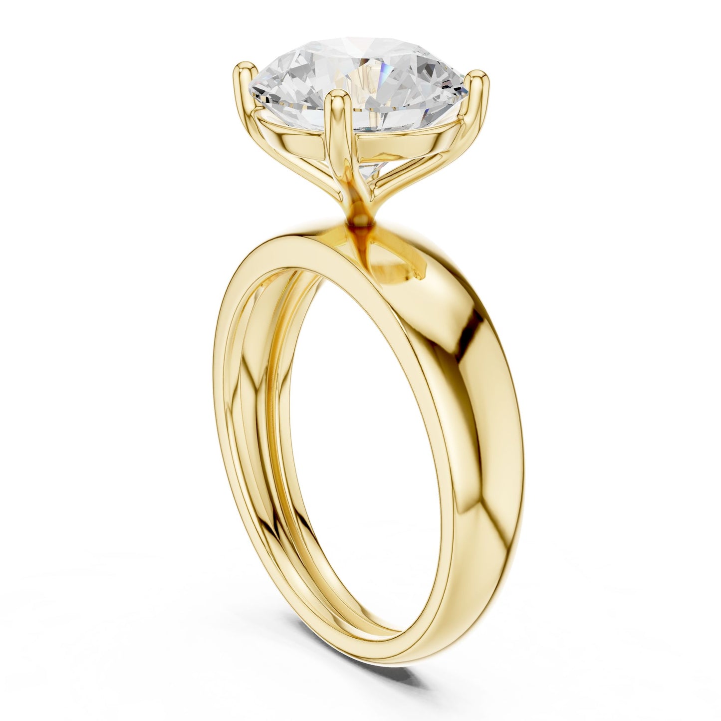 Round Lab Grown Diamond Solitaire Engagement Ring