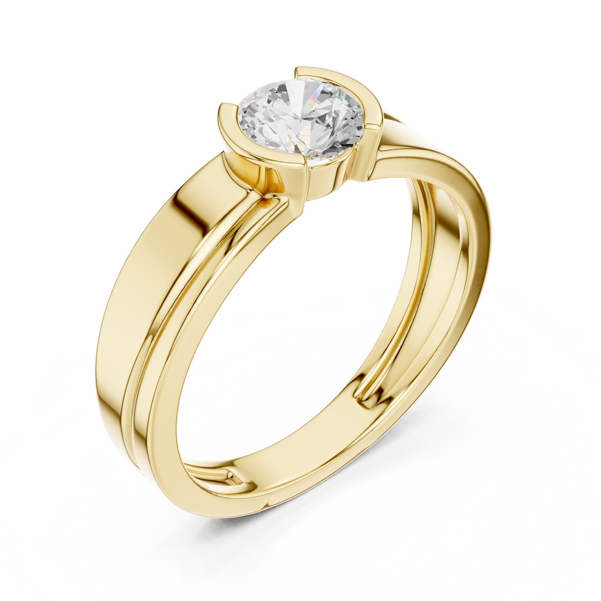 Men's Round Lab Grown Diamond Ring