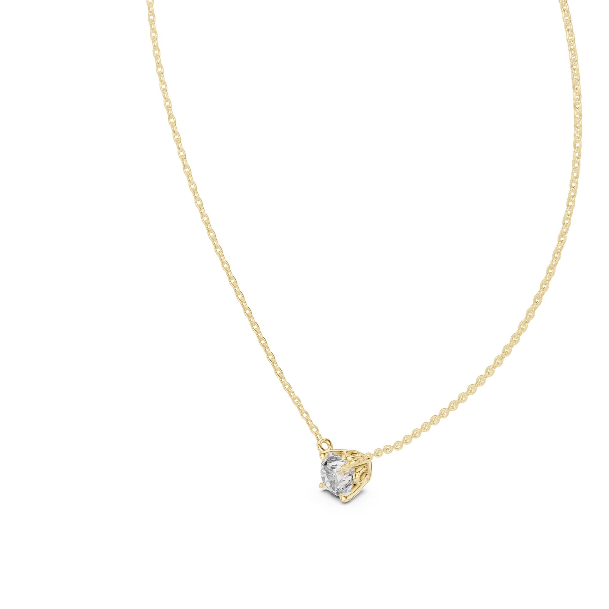 Round Lab Grown Diamond Pendant