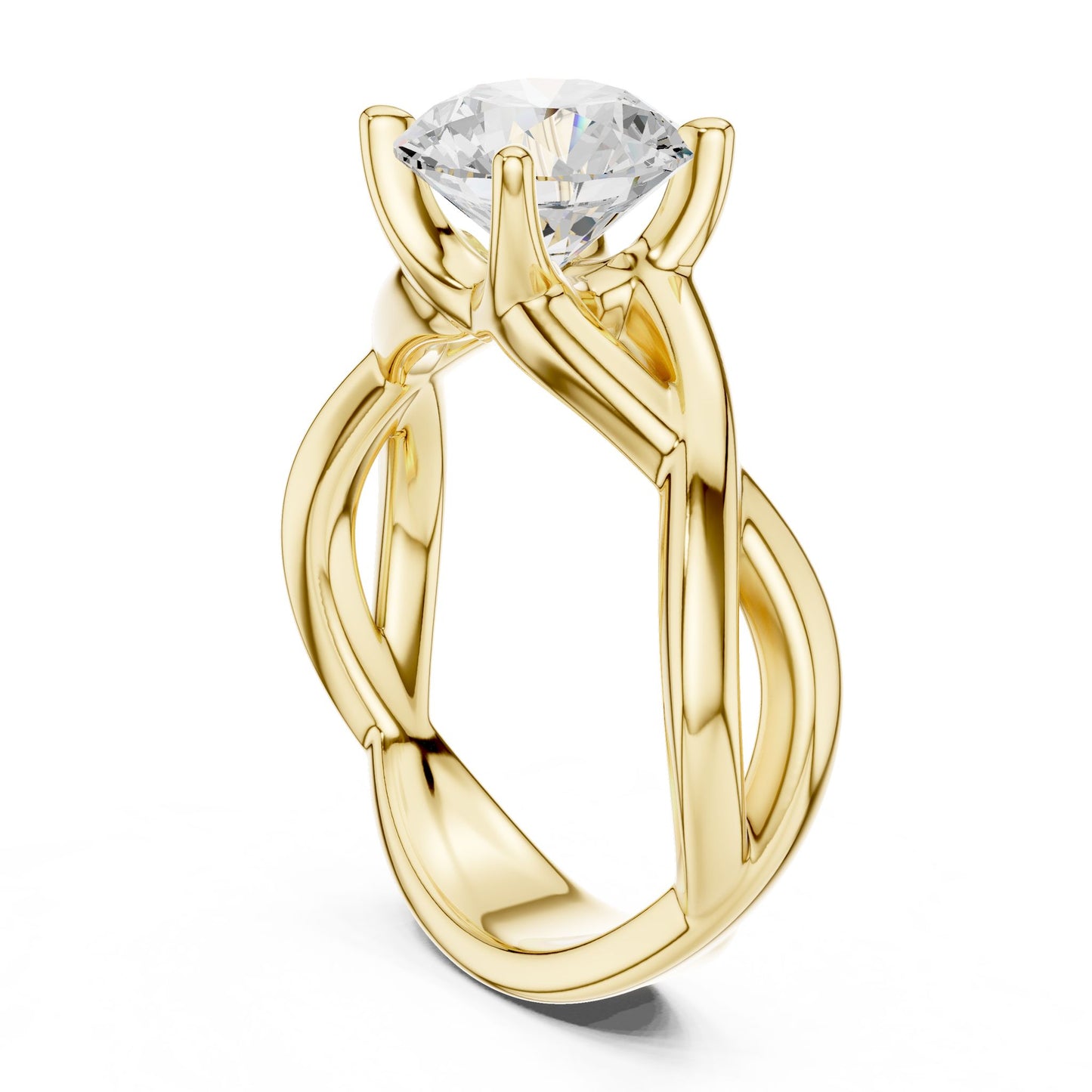 Round Lab Grown Diamond Solitaire Engagement Ring