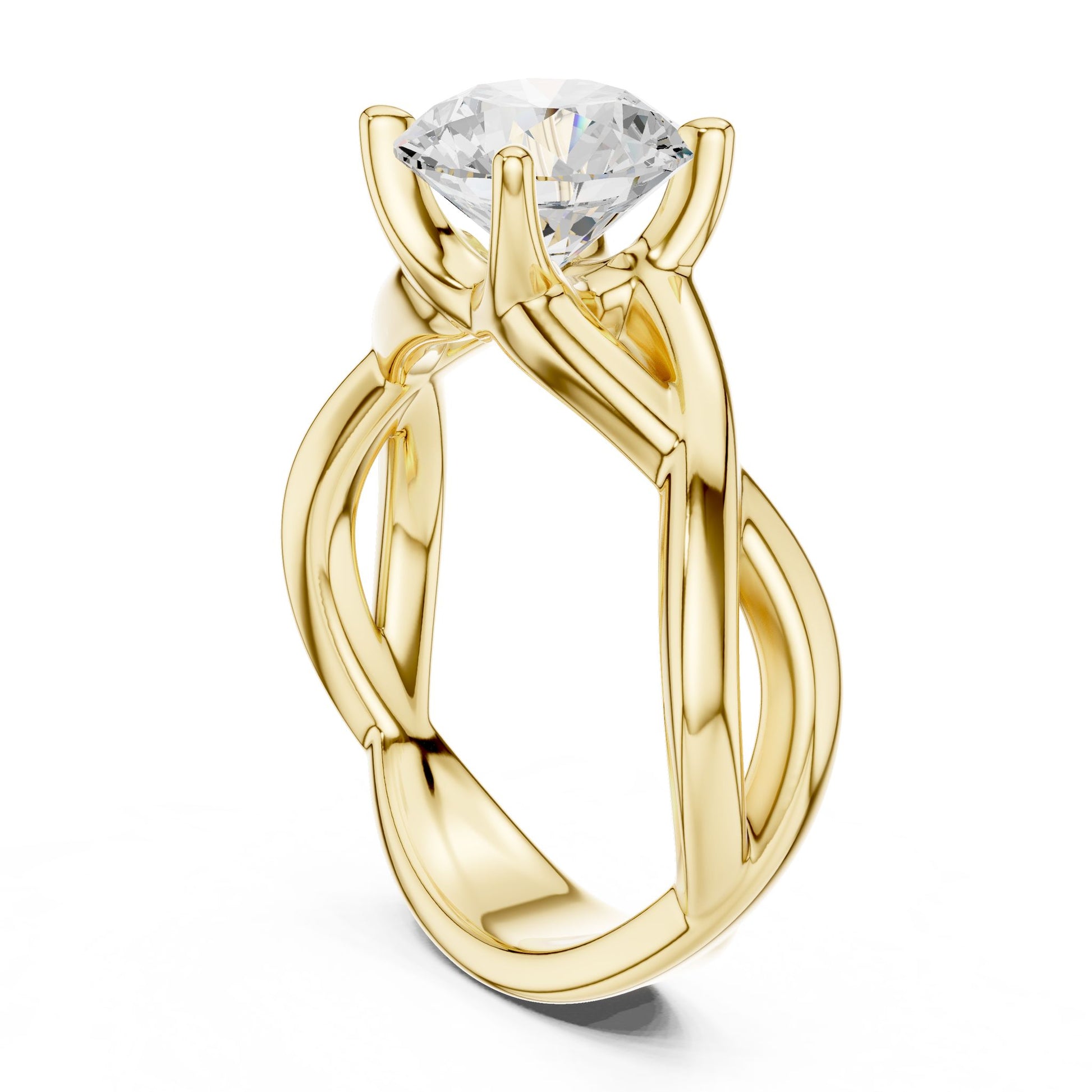 Round Lab Grown Diamond Solitaire Engagement Ring