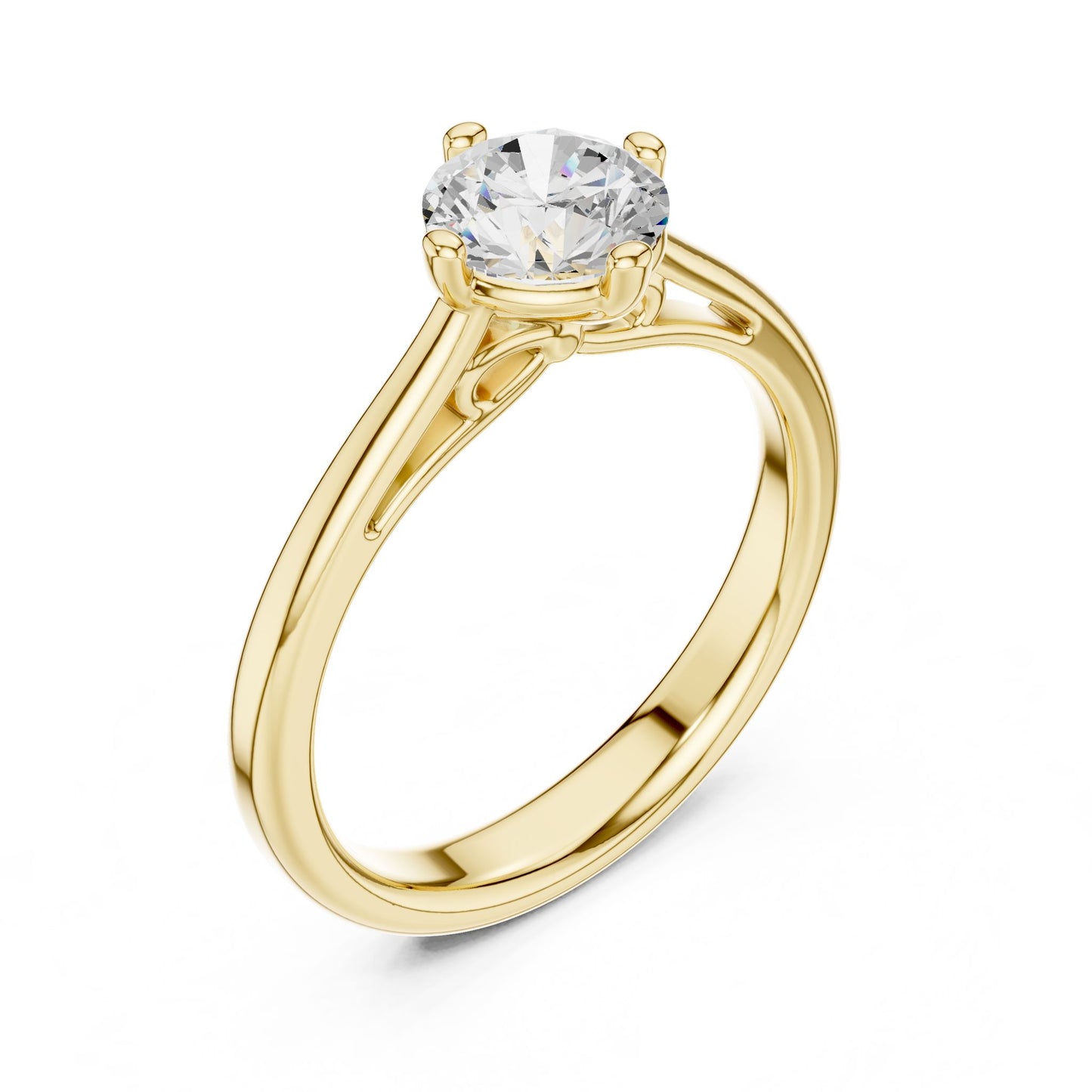 Round Lab Grown Diamond Solitaire Engagement Ring