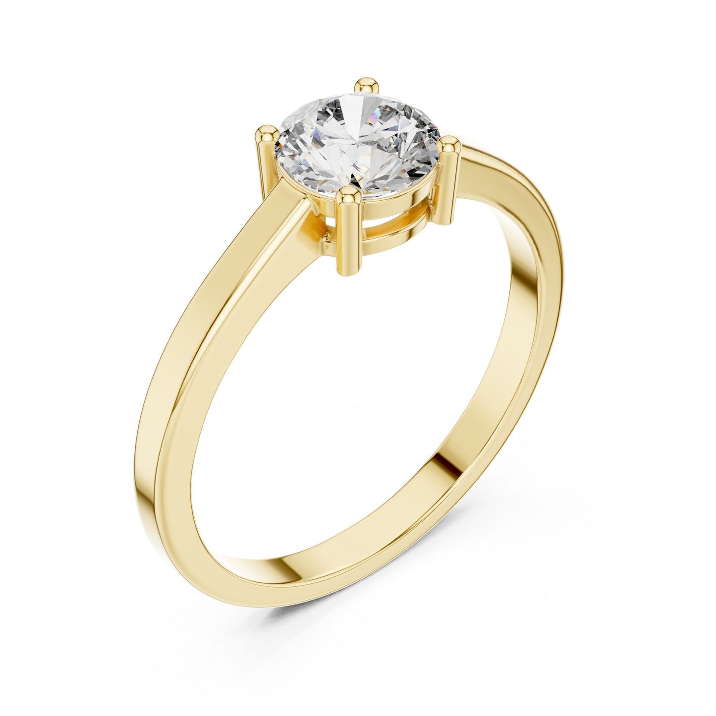 Round Lab Grown Diamond Solitaire Engagement Ring