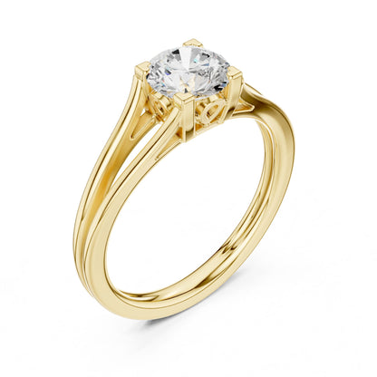 Round Lab Grown Diamond Solitaire Engagement Ring