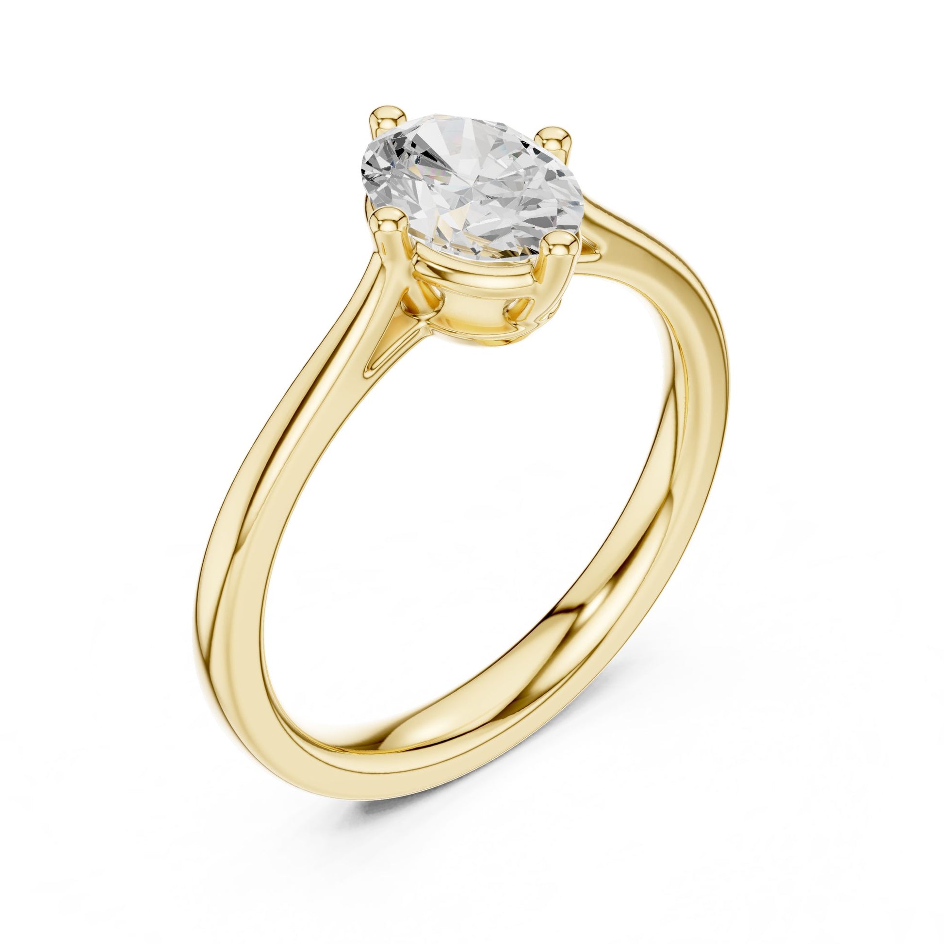 Round Lab Grown Diamond Solitaire Engagement Ring