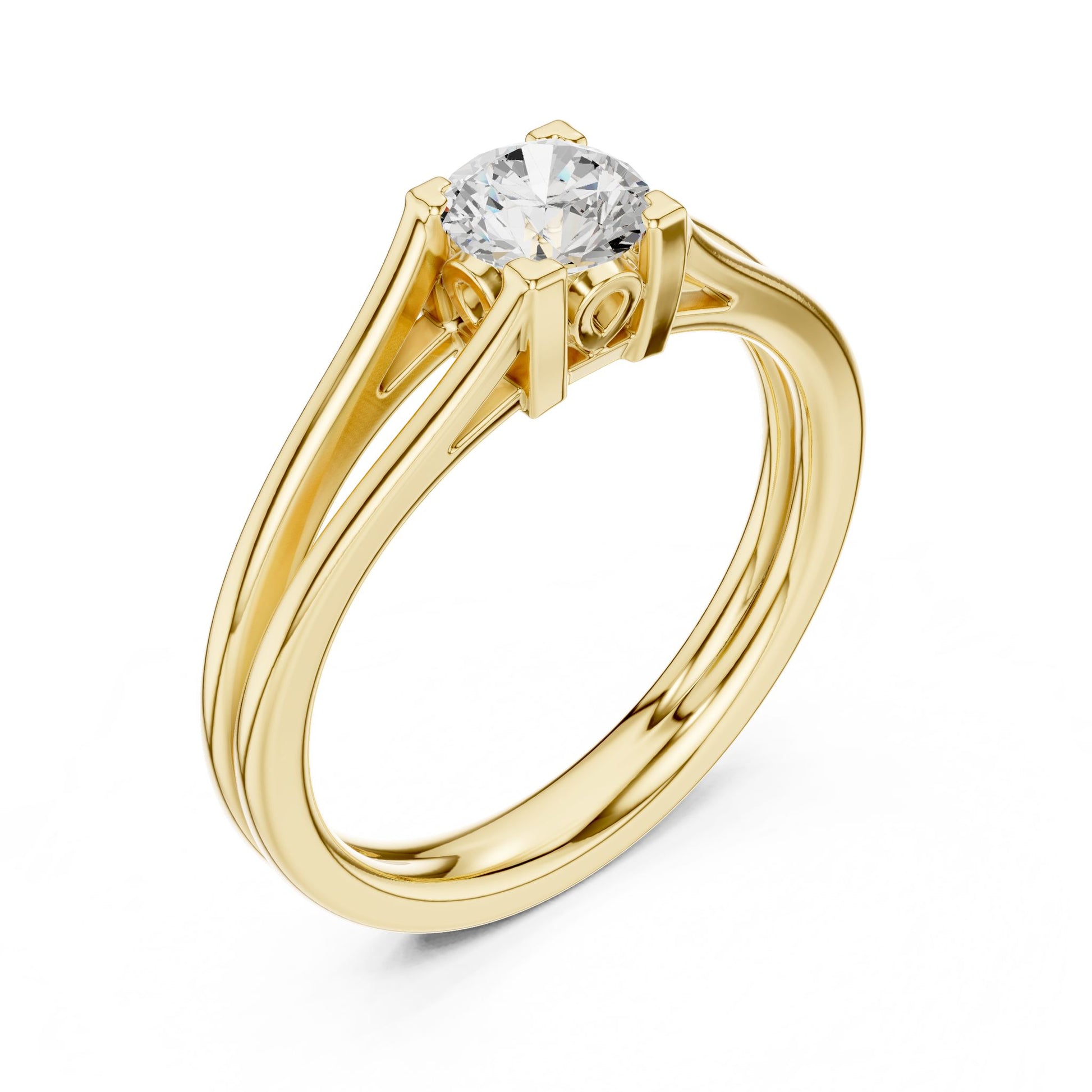 Round Lab Grown Diamond Solitaire Engagement Ring