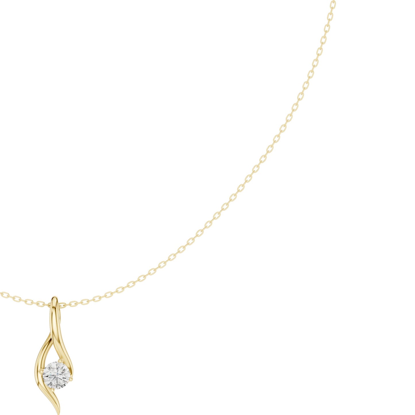 Round Lab Grown Diamond Pendant