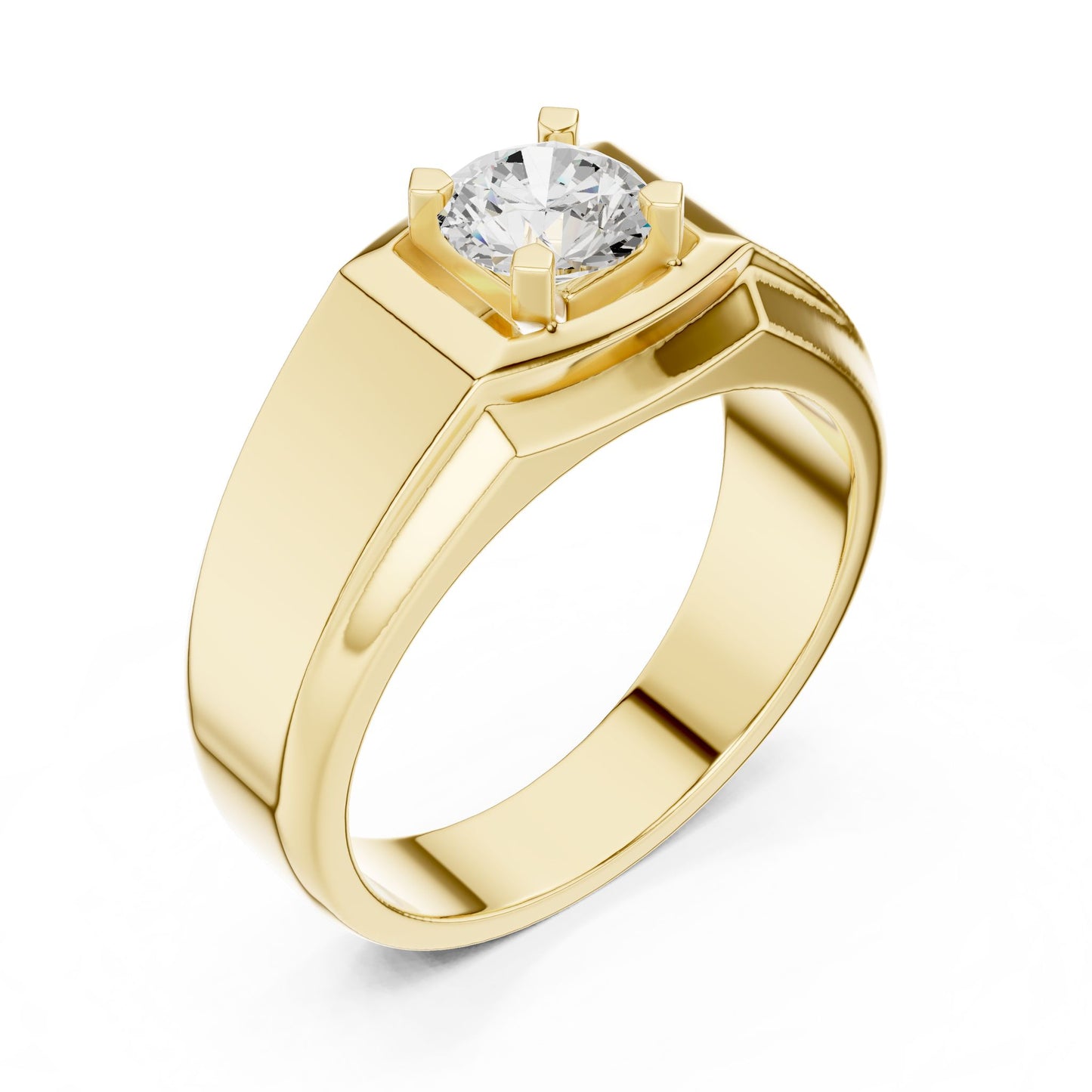 Men's Round Lab Grown Diamond Ring
