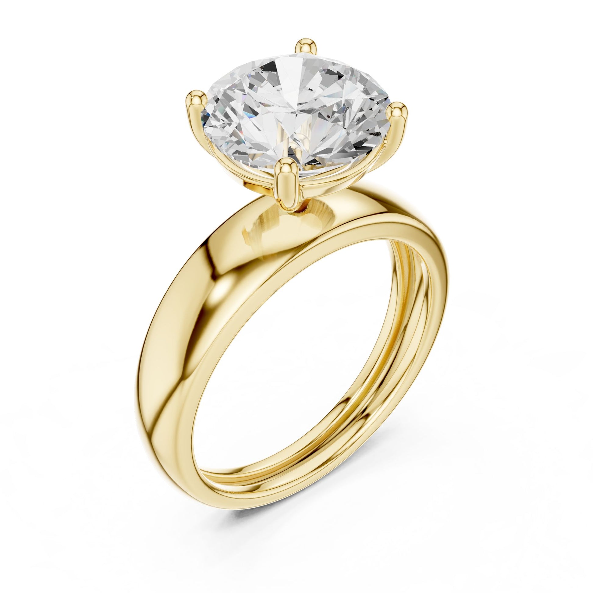 Round Lab Grown Diamond Solitaire Engagement Ring