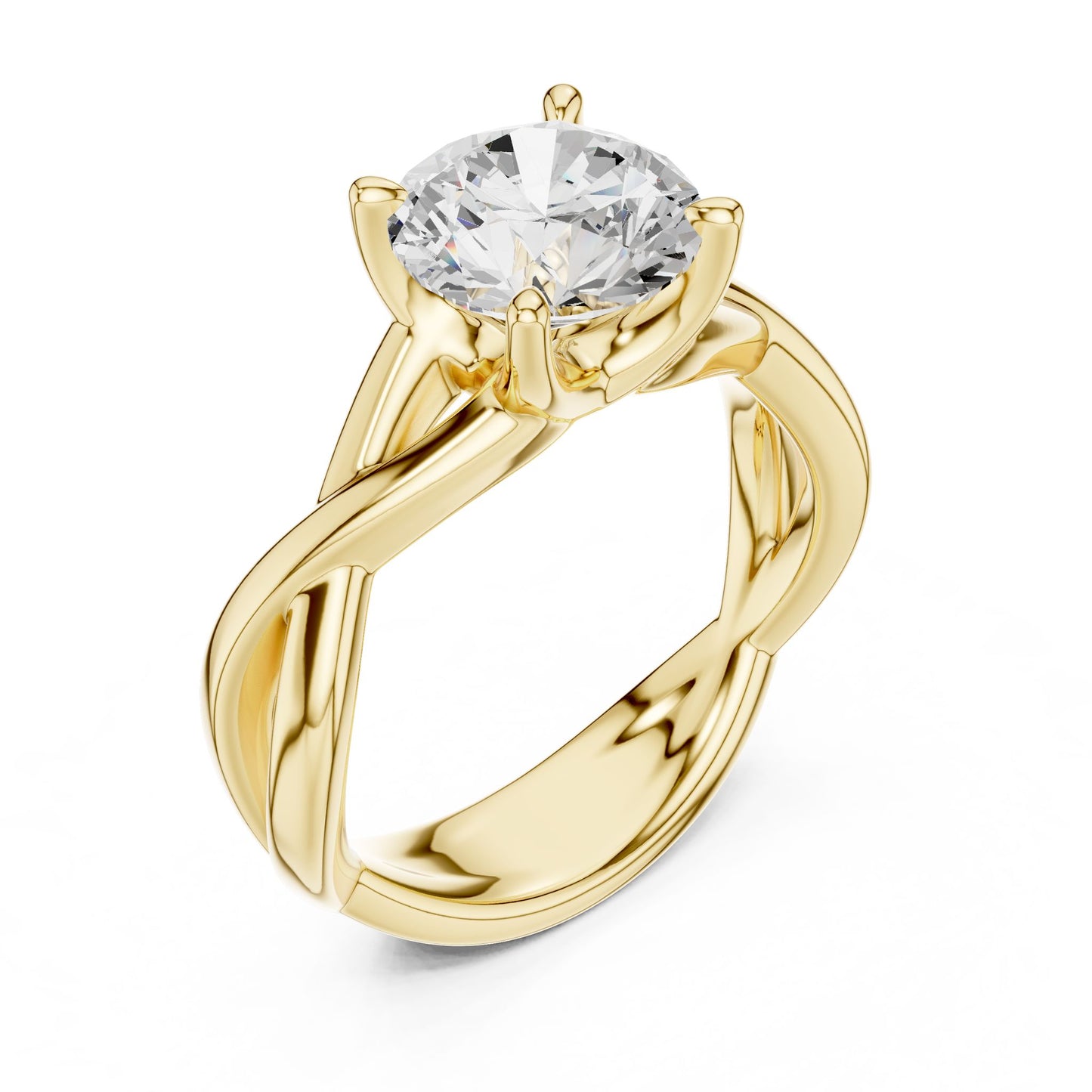Round Lab Grown Diamond Solitaire Engagement Ring