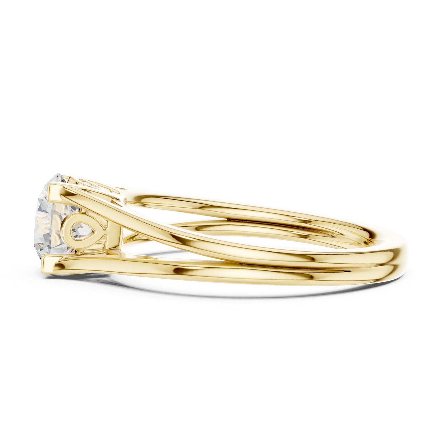 Round Lab Grown Diamond Solitaire Engagement Ring