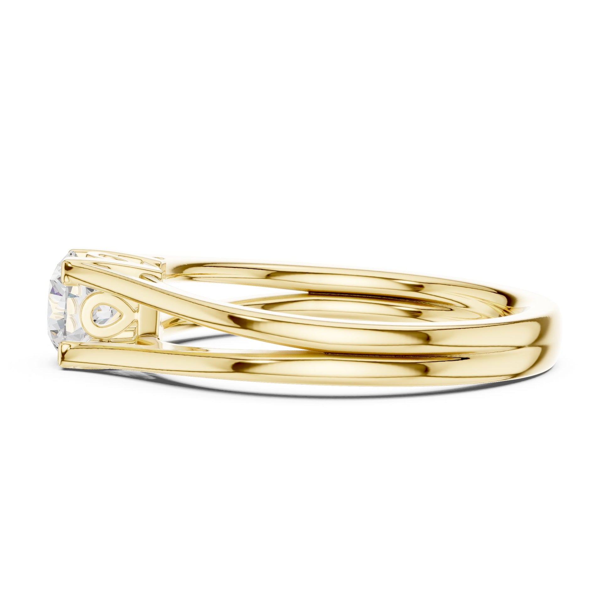 Round Lab Grown Diamond Solitaire Engagement Ring