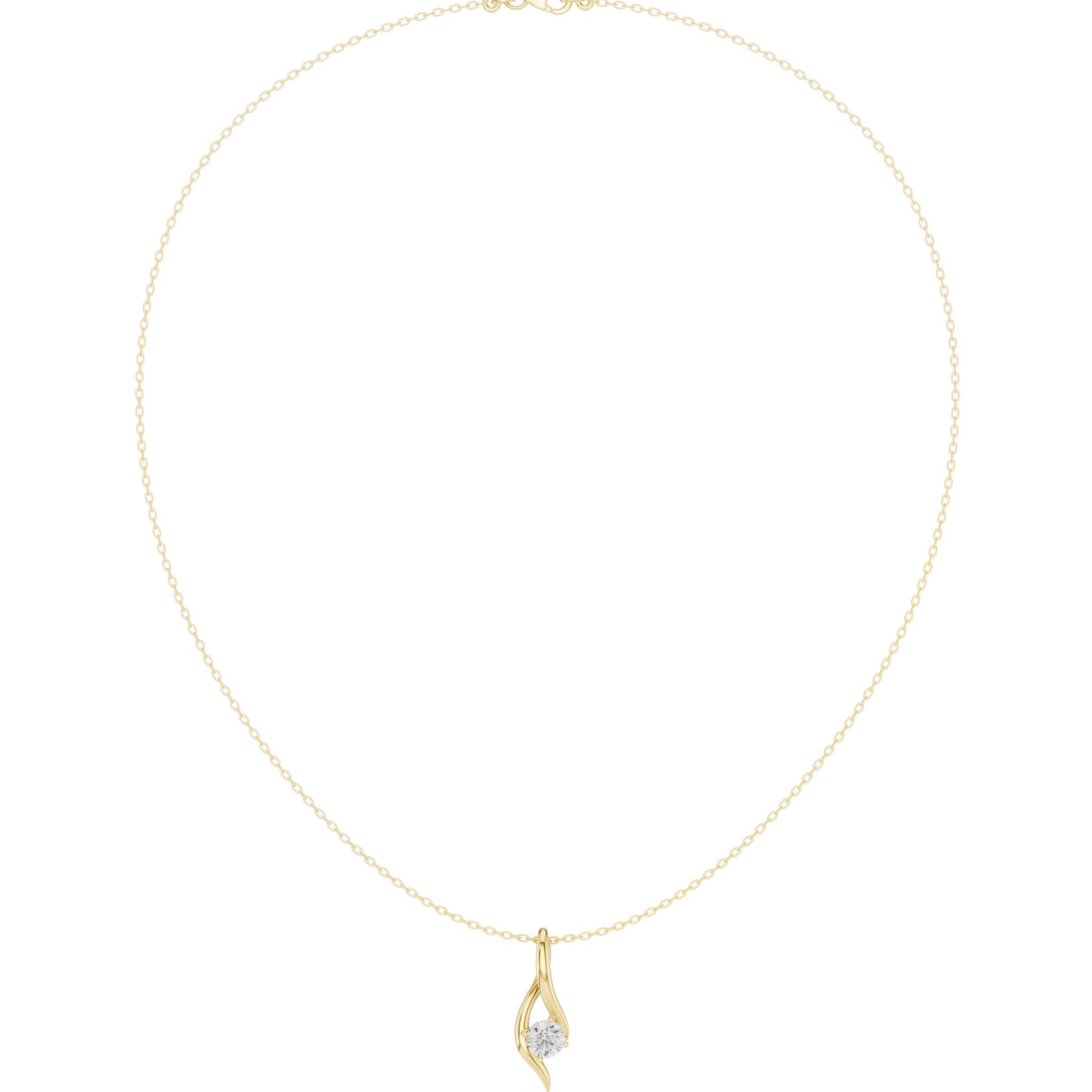 Round Lab Grown Diamond Pendant