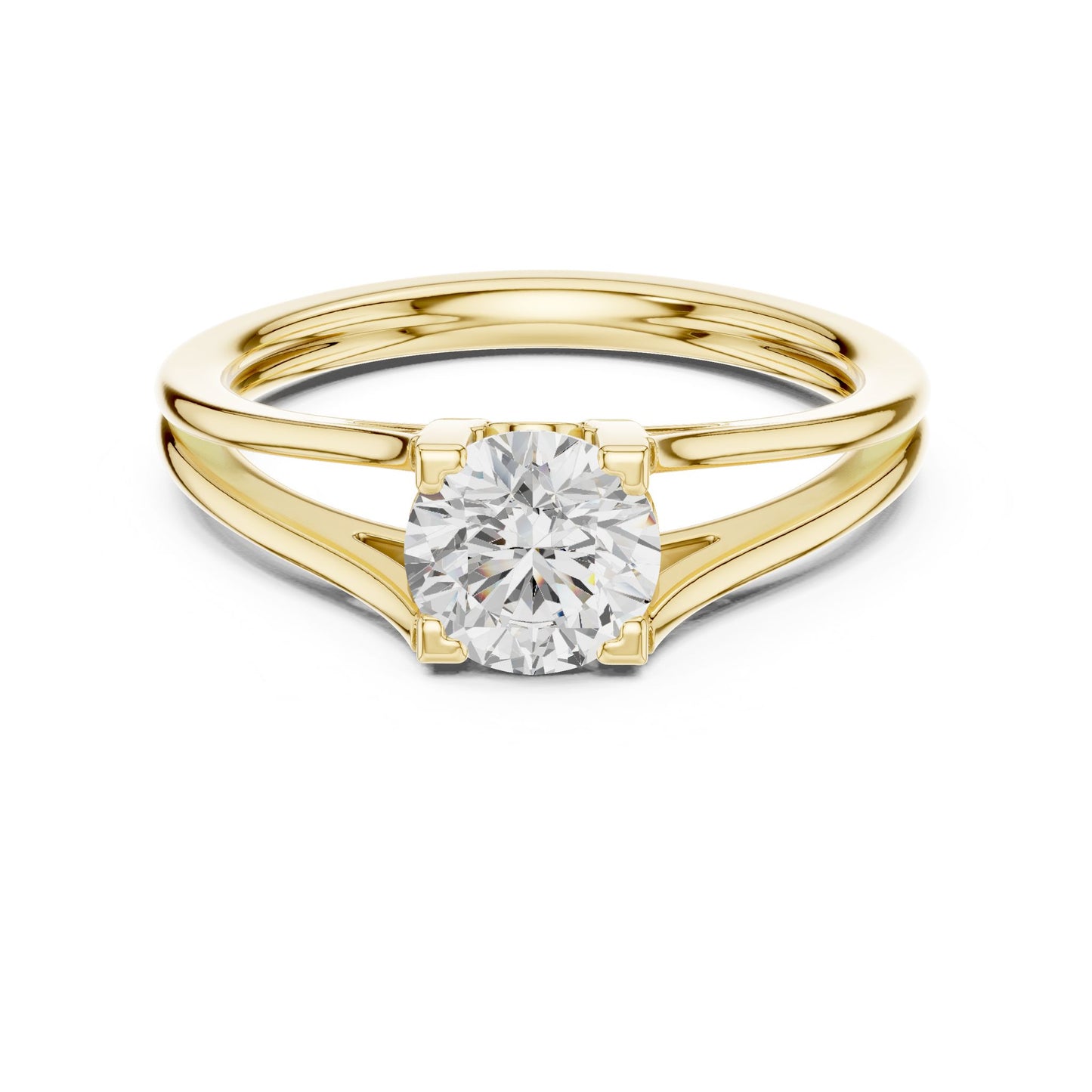 Round Lab Grown Diamond Solitaire Engagement Ring