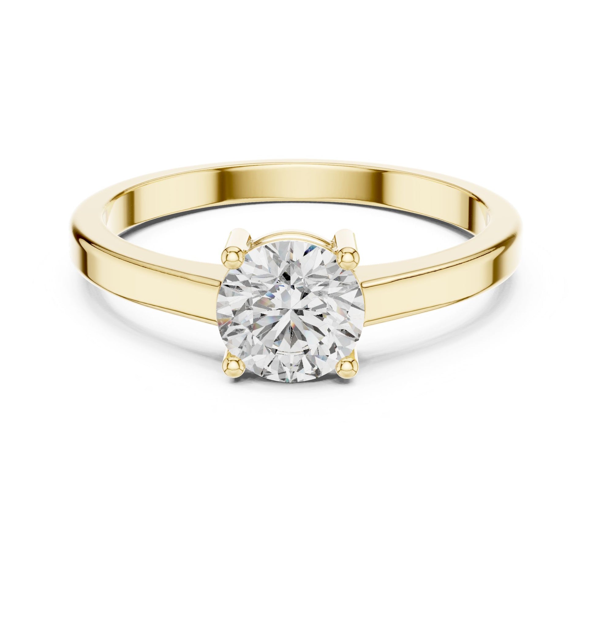 Round Lab Grown Diamond Solitaire Engagement Ring