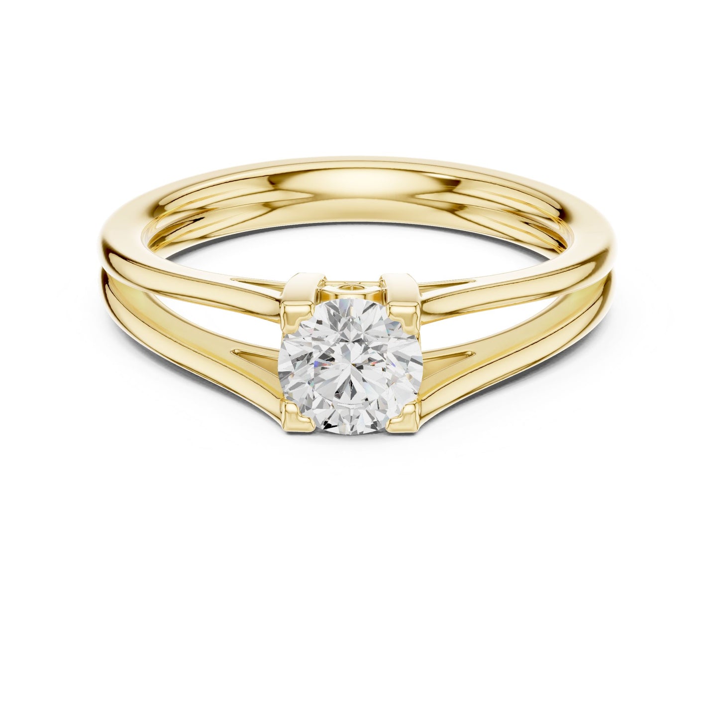 Round Lab Grown Diamond Solitaire Engagement Ring