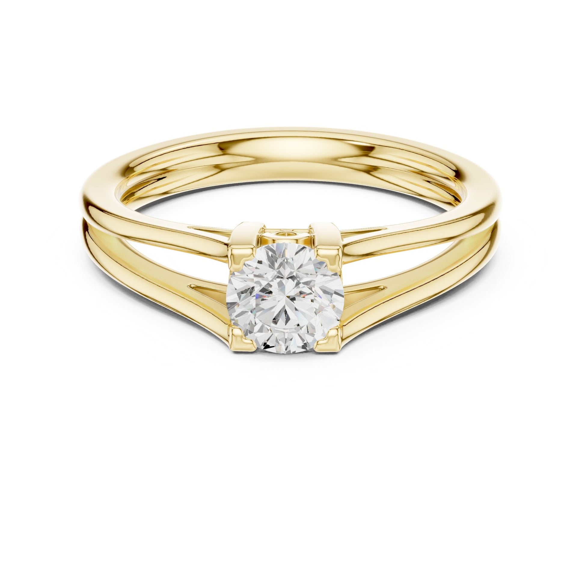 Round Lab Grown Diamond Solitaire Engagement Ring