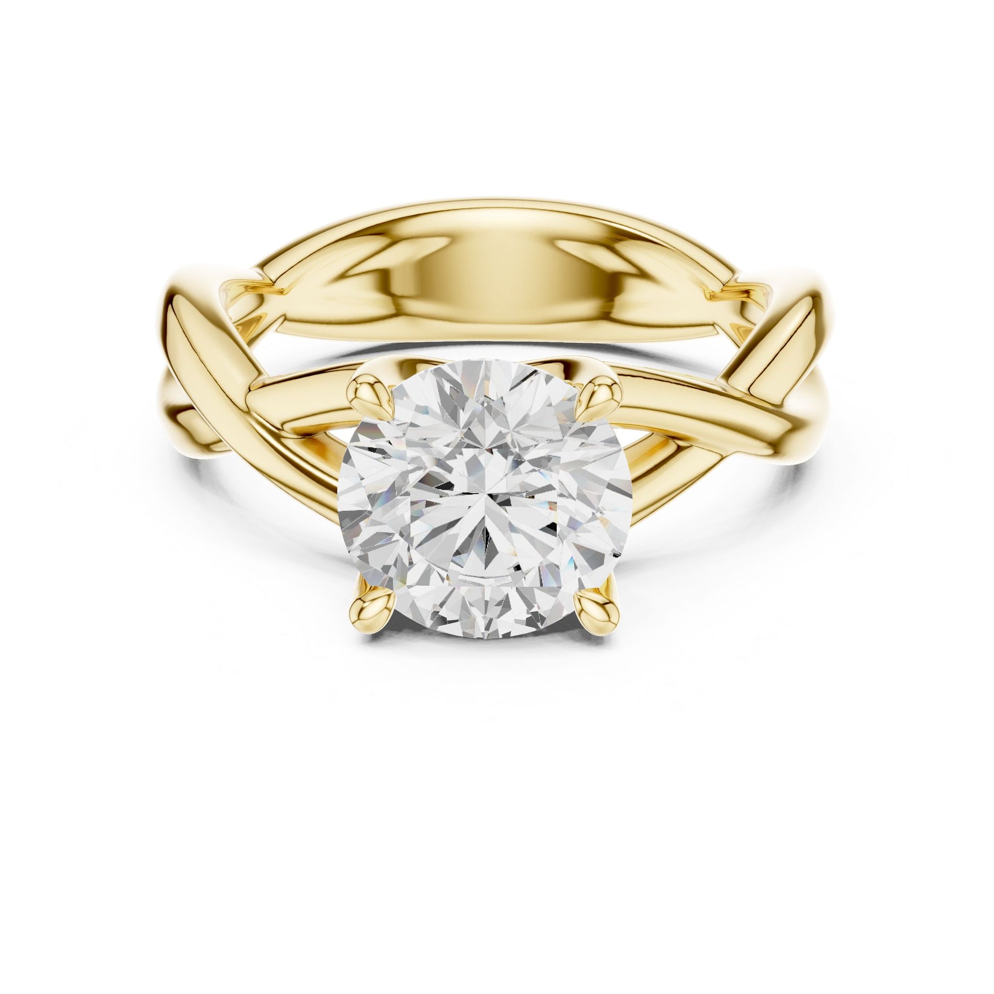 Round Lab Grown Diamond Solitaire Engagement Ring