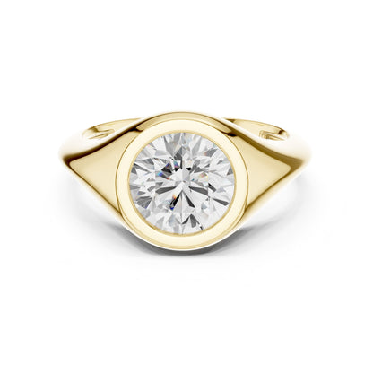 Round Lab Grown Diamond Solitaire Engagement Ring