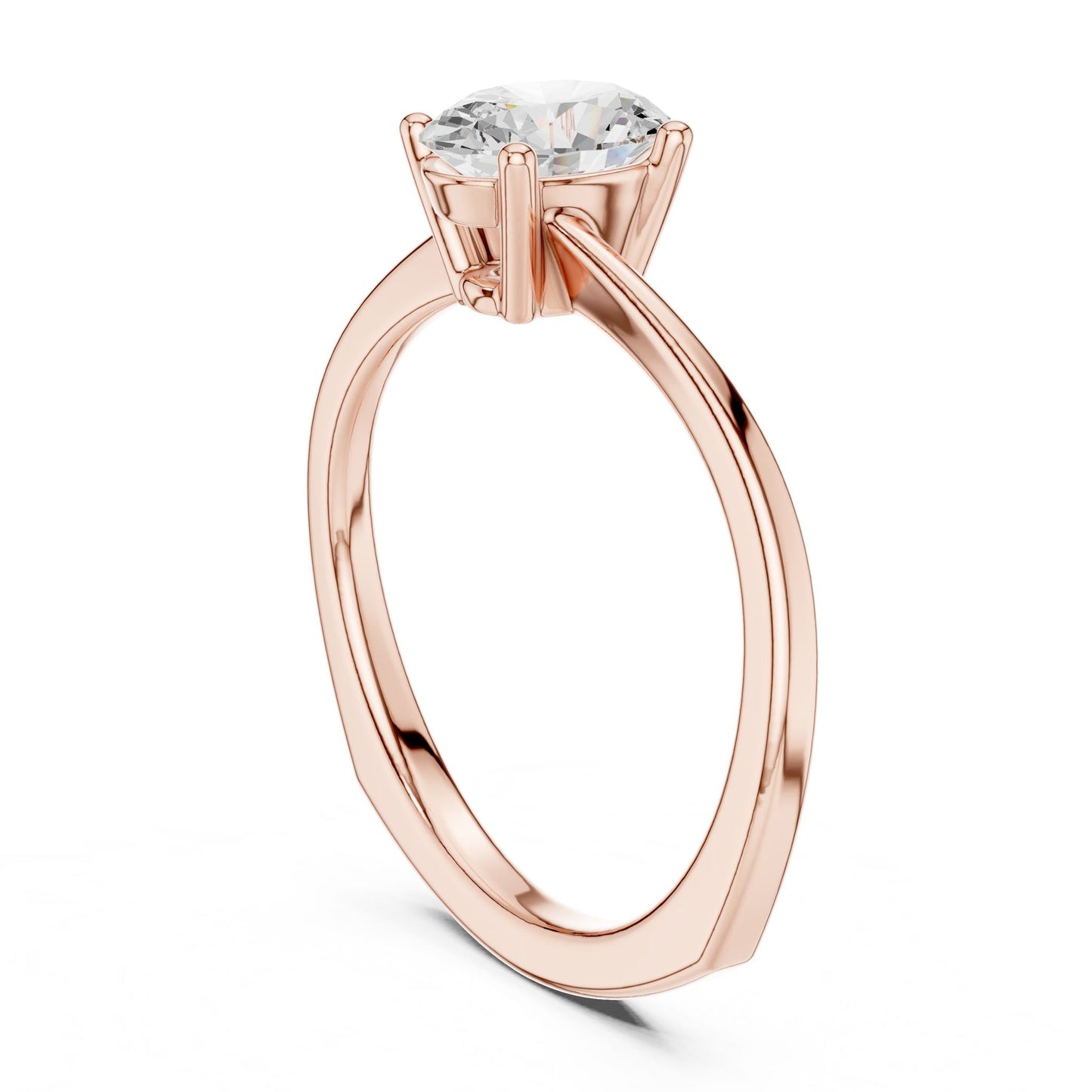 Round Lab Grown Diamond Solitaire Engagement Ring