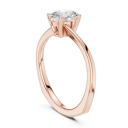 Round Lab Grown Diamond Solitaire Engagement Ring