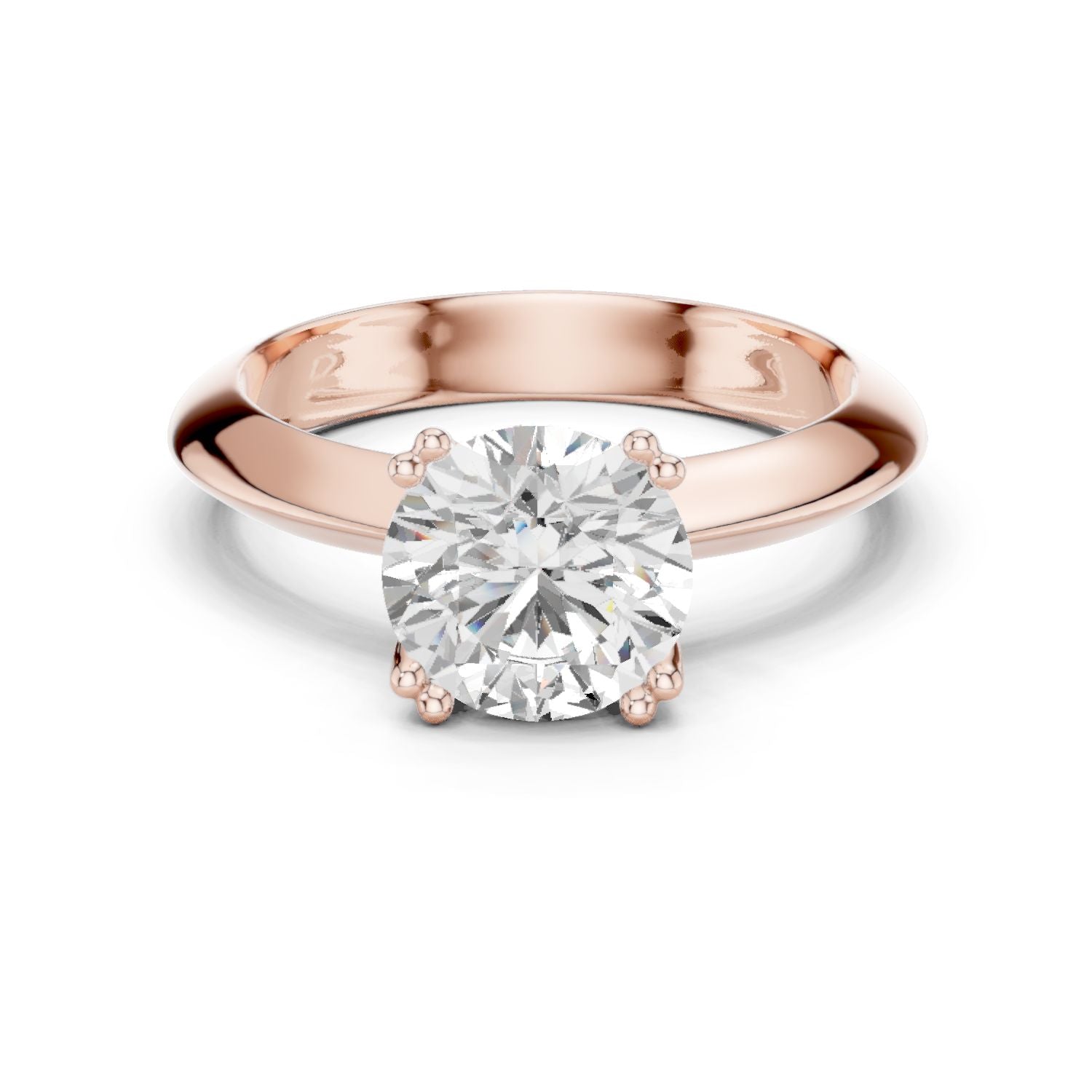 Round Lab Grown Diamond Solitaire Engagement Ring