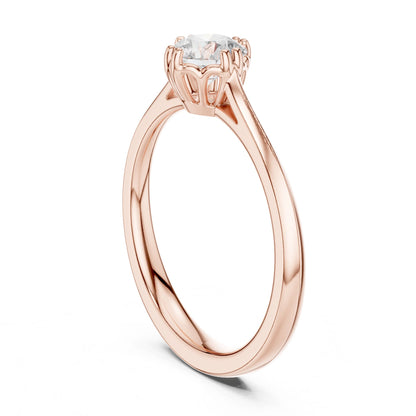 Round Lab Grown Diamond Solitaire Engagement Ring