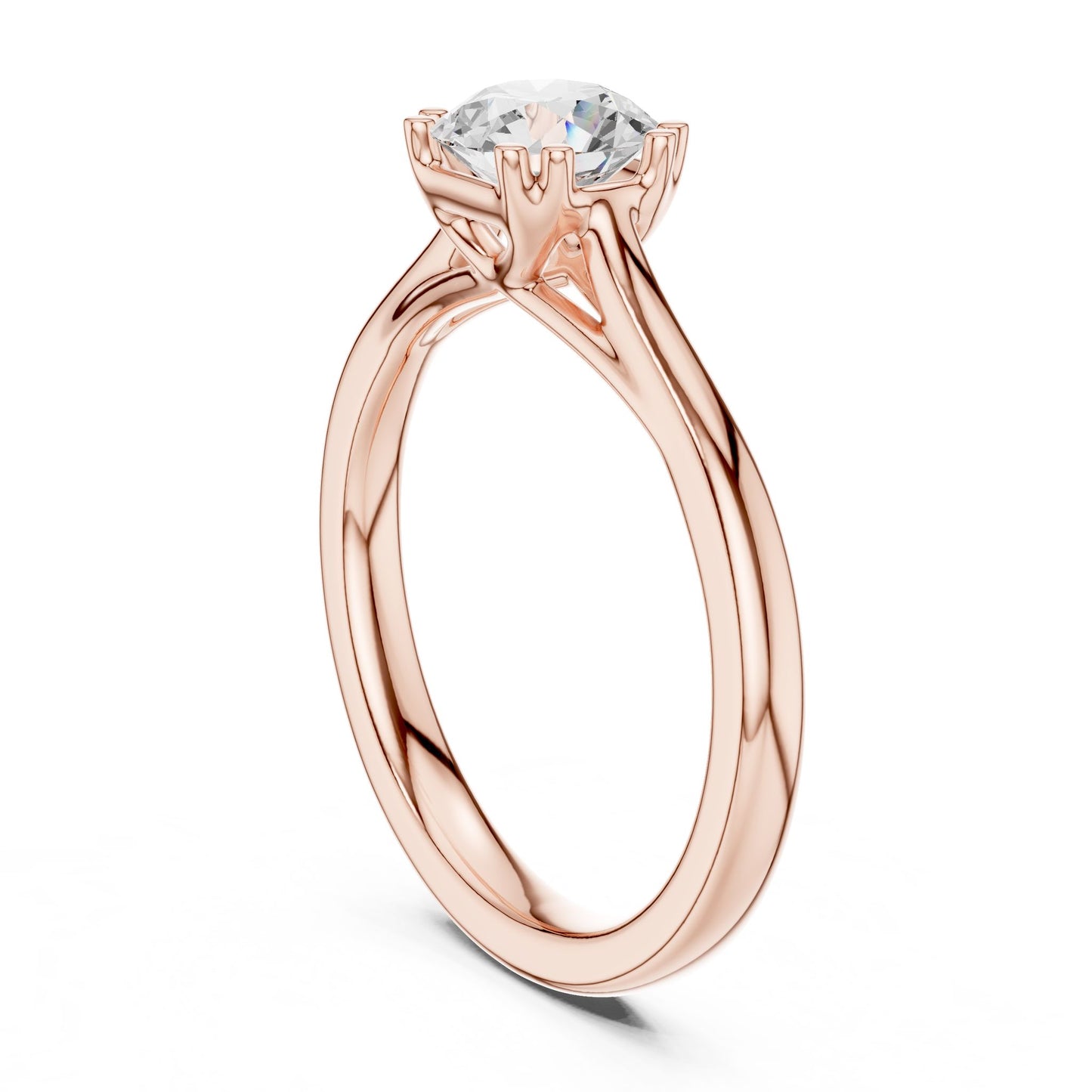 Round Lab Grown Diamond Solitaire Engagement Ring