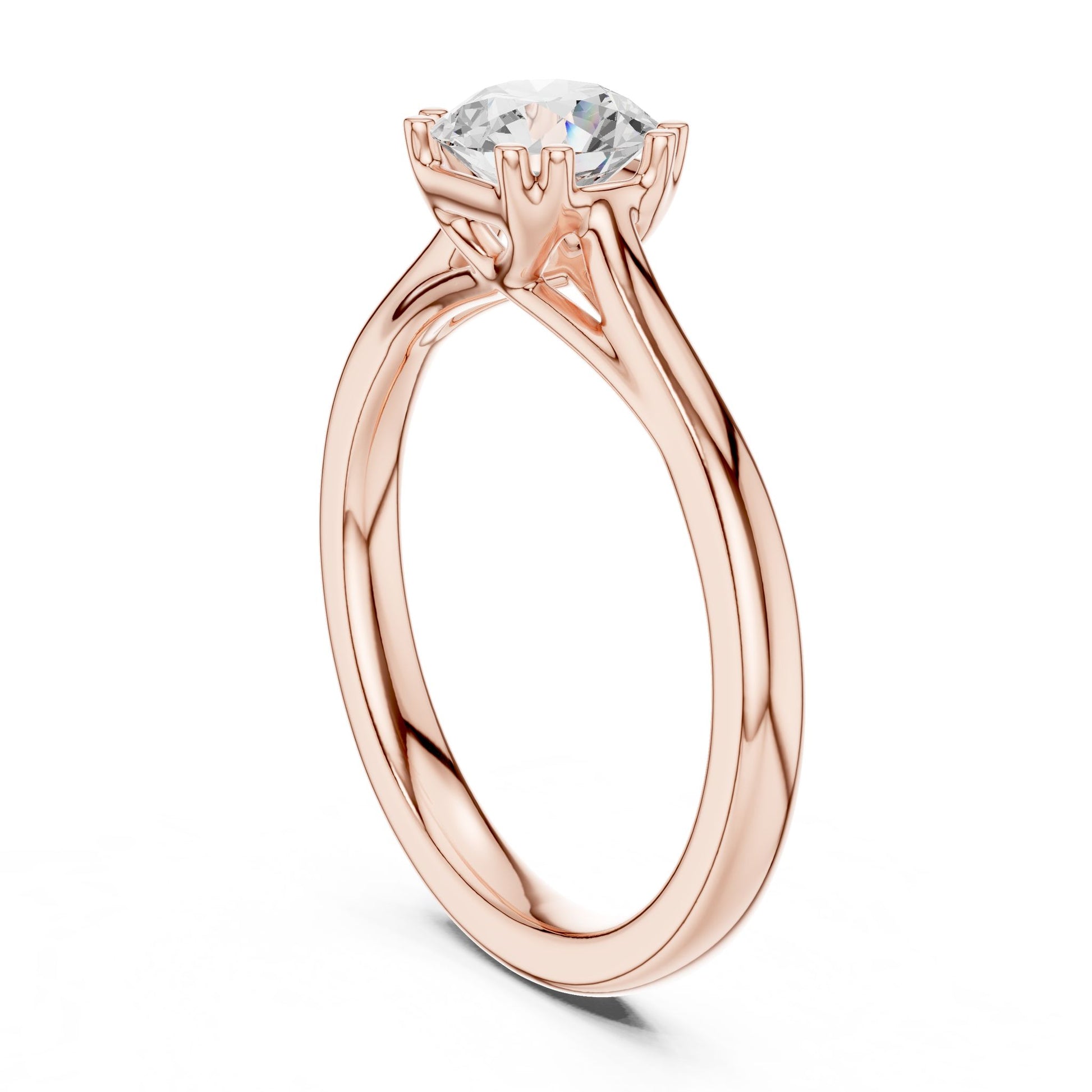 Round Lab Grown Diamond Solitaire Engagement Ring