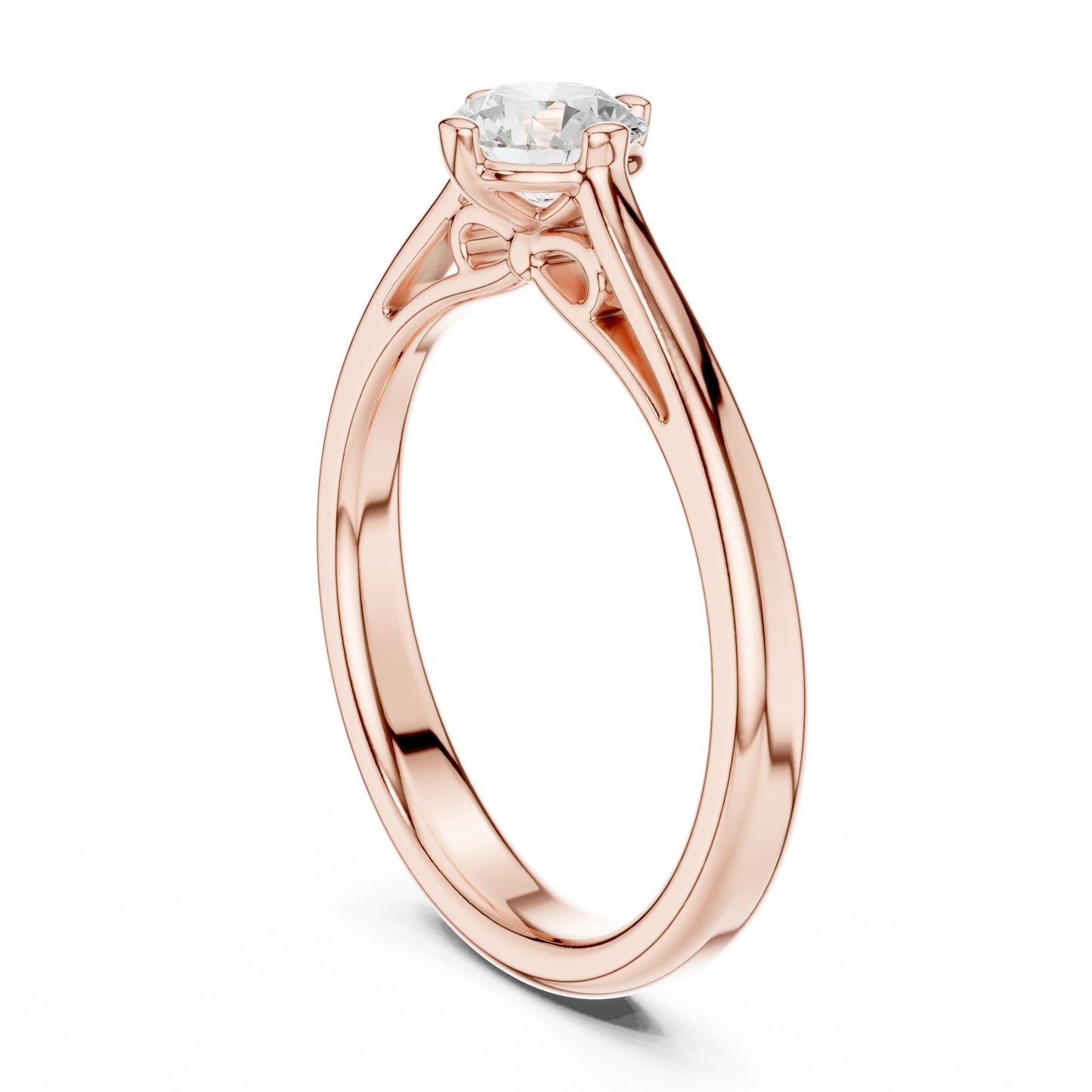 Round Lab Grown Diamond Solitaire Engagement Ring
