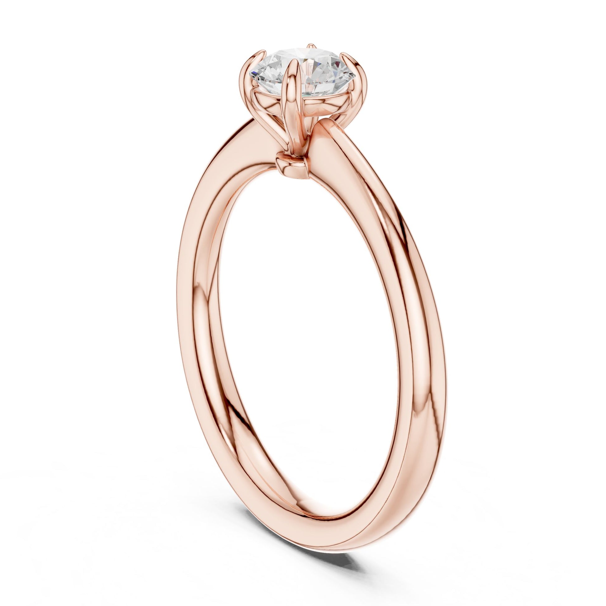 Round Lab Grown Diamond Solitaire Engagement Ring