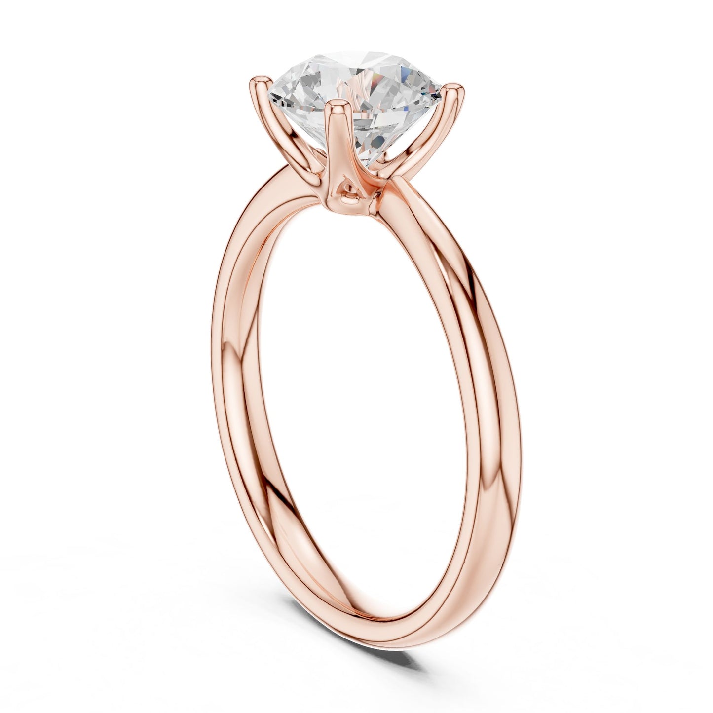 Round Lab Grown Diamond Solitaire Engagement Ring