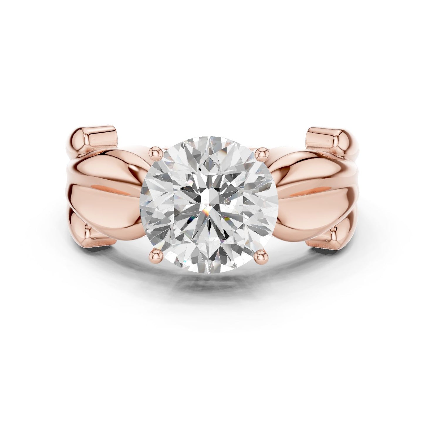 Round Lab Grown Diamond Solitaire Engagement Ring